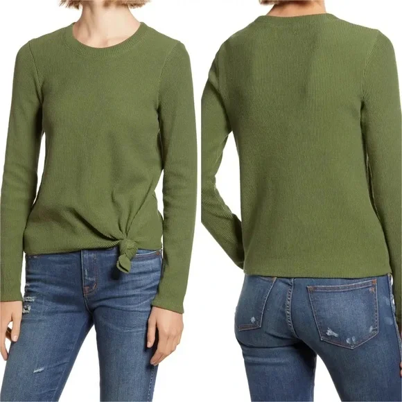 Madewell Elwood Knot Long Sleeve Top Small - Picture 1 of 6